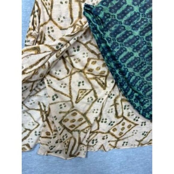 Vanessa Virginia Anthropologie Two Tone Sleeveless Boho Tank Top Abstract Sz L - Picture 4 of 6